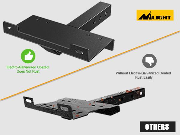 Nilight Universal Trailer Hitch Winch Mounting Plate 10 x 4 1/2 Winch Bracket Winch Mounting 2 Inch Receiver Hitch Heavy Duty Steel 15000Lbs Capacity for ATV UTV SUV Truck Pickup Boating Accessories