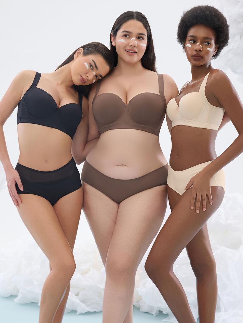 Mimilemon 3PCS Cozy seamless bra  push-up Full coverage bra for women everyday Comfort  full cup bra Seamless Tshirt Bras Sports Bra Bralette Basic Comfortable Fit Womenswear Everyday  TikTokShopBlackFriday Close comfortable Bra