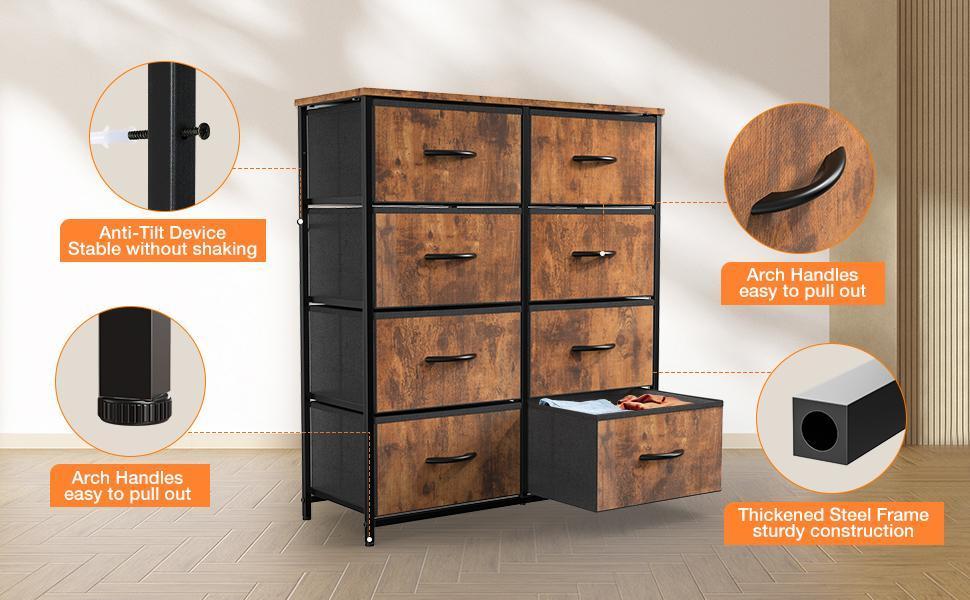 FurnishFlex Dresser for Bedroom, Dressers & Chests of Drawers Dresser Organizer with 8 Fabric Storage Drawers Tower Unit FurnishFlex Dresser for Bedroom, Dressers & Chests of Drawers Dresser Organizer with 8 Fabric Storage Drawers Tower Unit