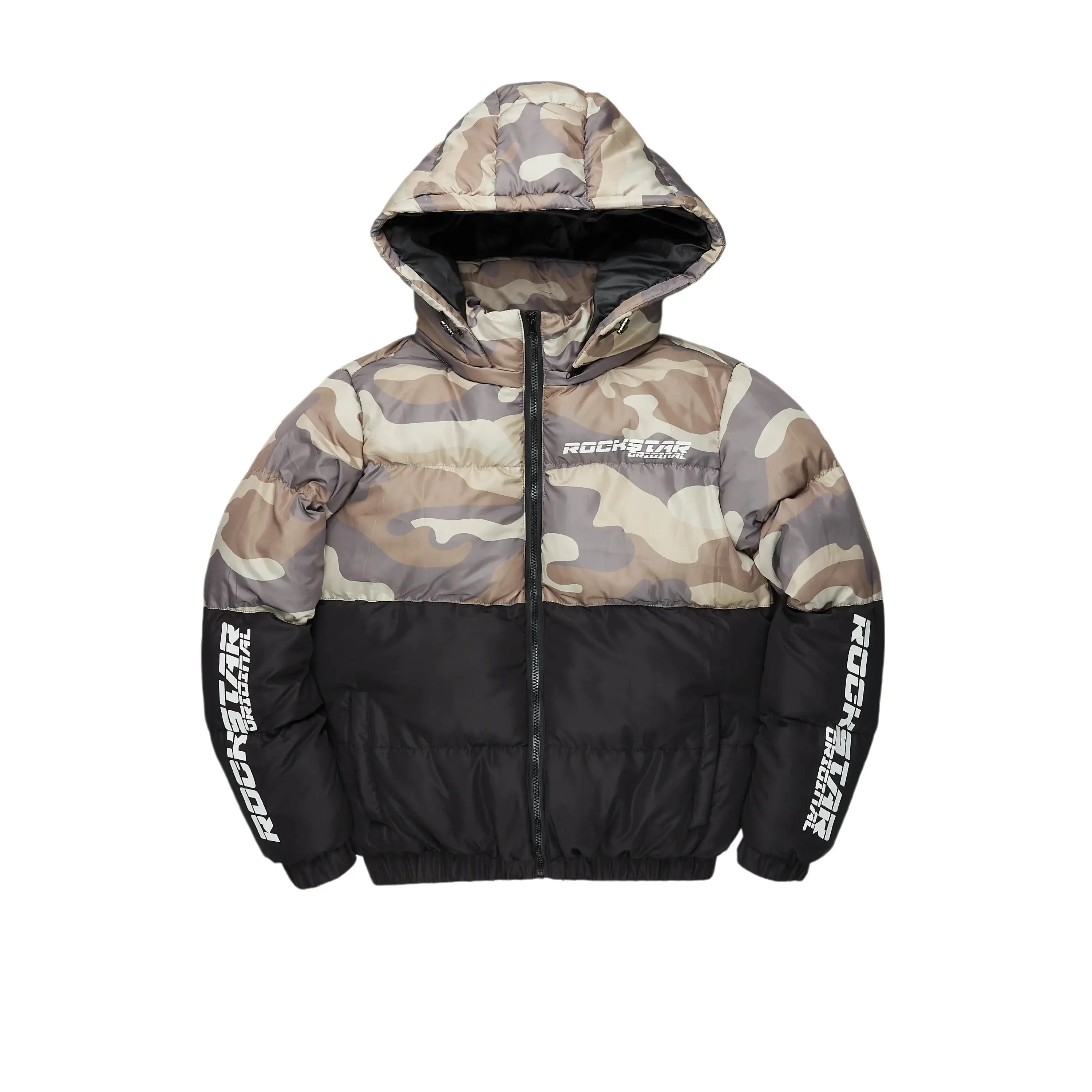 Jennay 2.0 Black/Camo Puffer Jacket