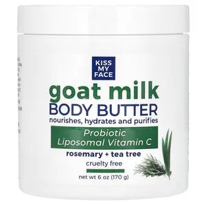 Kiss My Face Goat Milk Body Butter, Rosemary + Tea Tree, 6 oz (170 g)