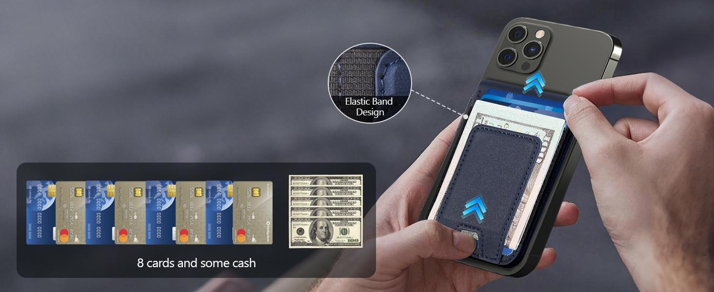 MagSafe Wallet with Money Clip, Works with Apple Find My(IOS Only), Strongest Magnetic Wallet for iPhone 17/16/15/14/13/12 Series, for iPhone Wallet Stand with Finder Tracker, 8 Cards Holder MagSafe Wallet with Money Clip, Works with Apple Find My(IOS Only), Strongest Magnetic Wallet for iPhone 17/16/15/14/13/12 Series, for iPhone Wallet Stand with Finder Tracker, 8 Cards Holder