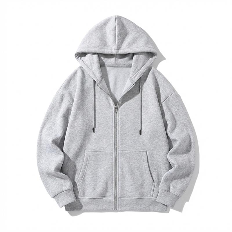 Men's solid-color full-zip shoulder-down hooded sweater, regular version casual long-sleeved hooded sweatshirt, suitable for autumn and winter wear, daily wear men's clothing Men's solid-color full-zip shoulder-down hooded sweater, regular version casual long-sleeved hooded sweatshirt, suitable for autumn and winter wear, daily wear men's clothing