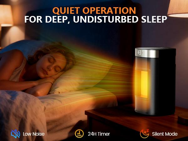 R.W.FLAME 1500W Space Heater, Fast Heating & Energy Saving Portable Electric Heater with Remote, 5 Modes Adjustable Thermostat 24H Timer, Safe Quiet for Bedroom Office Home Use