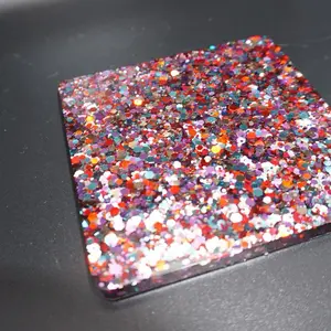 Confetti Glitter Resin Unicorn Birthday Coaster - Colorful Glitter Design for Party Decor - 4 Colorways Available