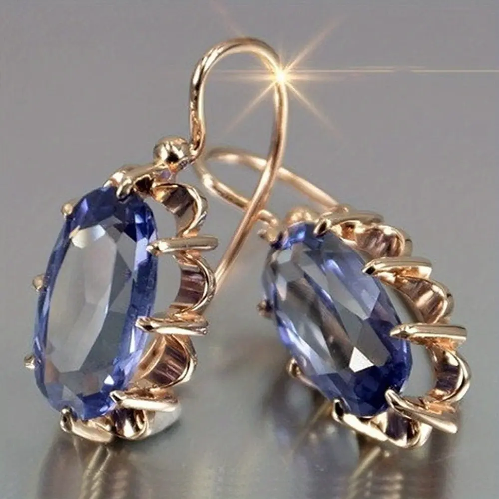 Elegant Oval Faux Gemstone Bridal Wedding Dangle Earrings - Perfect Women's Jewelry Gift