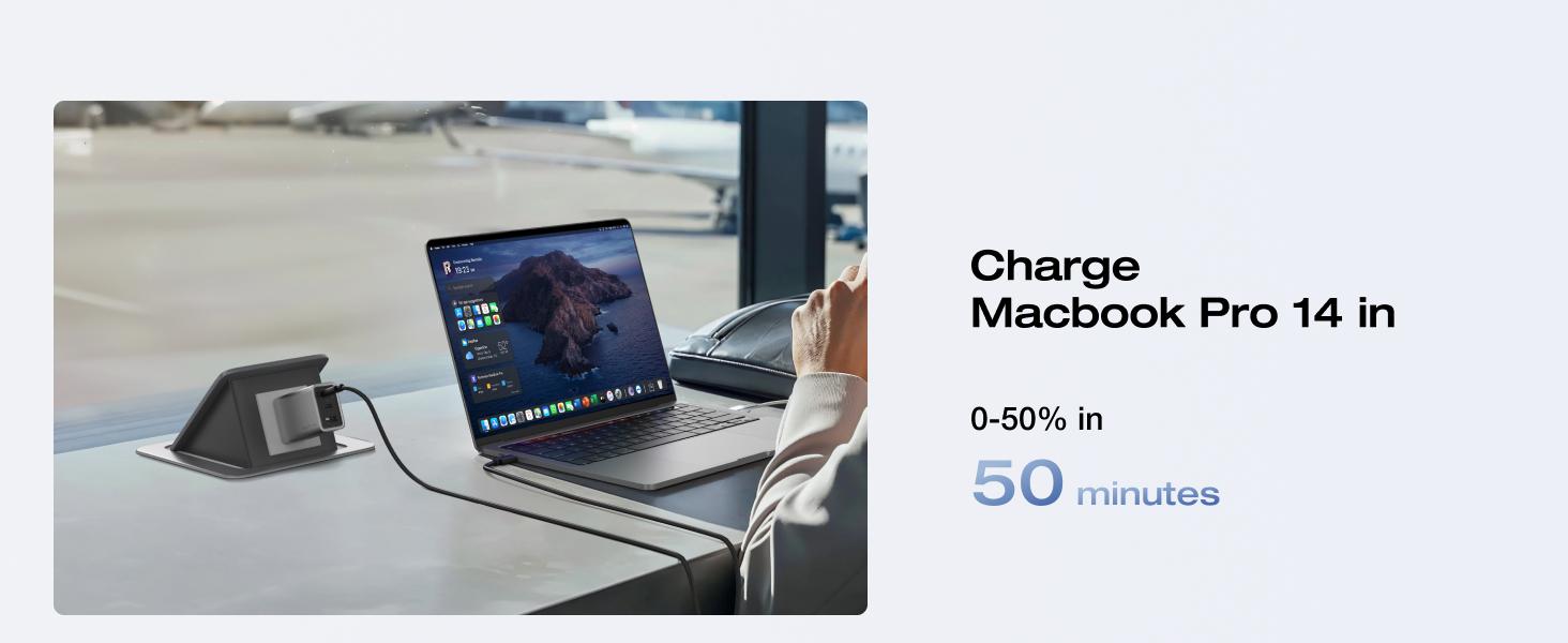 [USBC Cable Included] ECOFLOW USB C Charger, Rapid 65W GaN Type C Charging Block with Foldable Plug, Fast Wall Charger Compatible with iPhone 15/14/13, Galaxy, Pixel 4, iPad, AirPods, Apple Watch (USBC Cable Included)