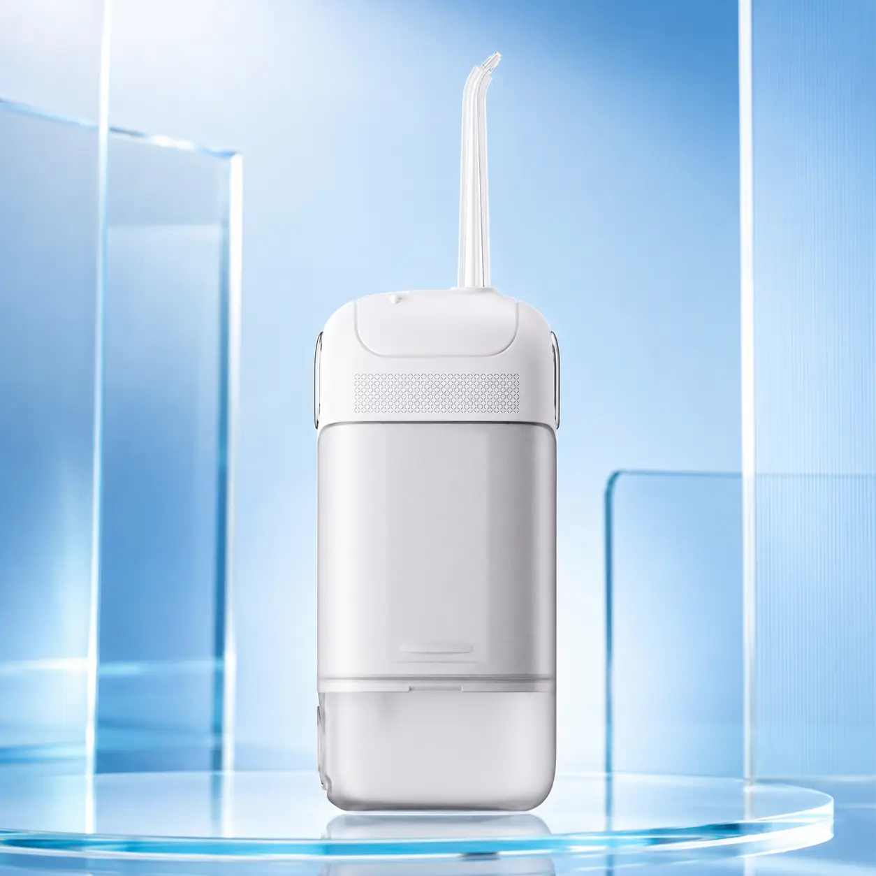 Cordless Portable Water Flosser Oral Irrigator - USB Rechargeable Oral Care Teeth Cleaner with 3 Pressure Modes, 200ml Water Tank, 360° Rotating Nozzle, Compact Lightweight Design for Daily Use & Travel (White)