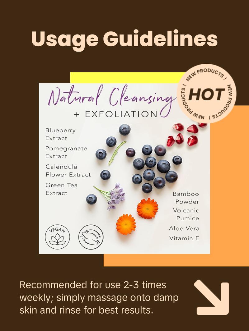 [BEAUTY BY EARTH] Facial Scrub - Superfruits & Calendula USA Made with Natural & Organic Ingredients, Hydrating Deep Cleansing Gentle Exfoliant Skincare