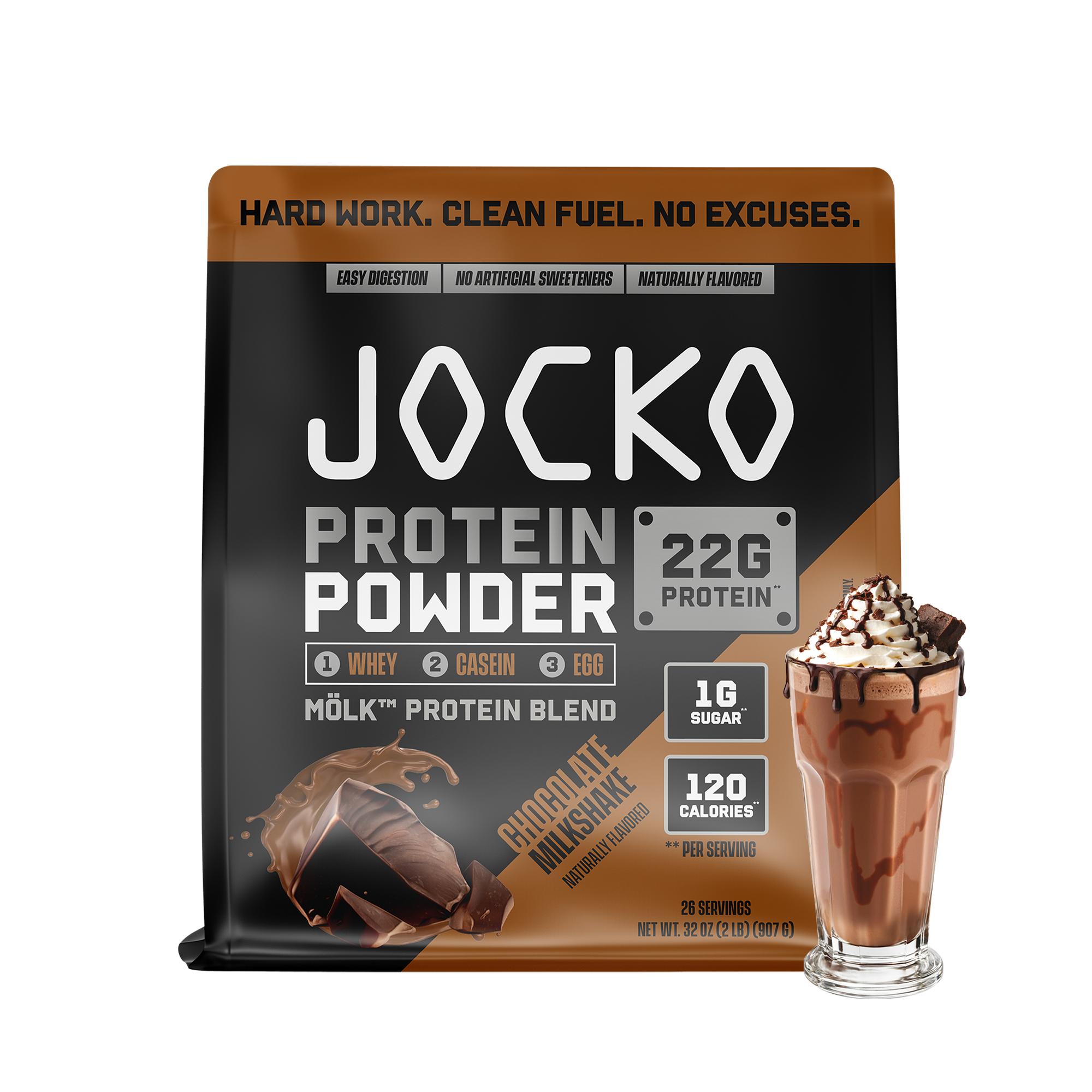 Jocko MÖLK Whey Protein Powder with Probiotics - 22g Protein, 1g Sugar, 120 Calories, Whey Casein Egg Blend for Muscle