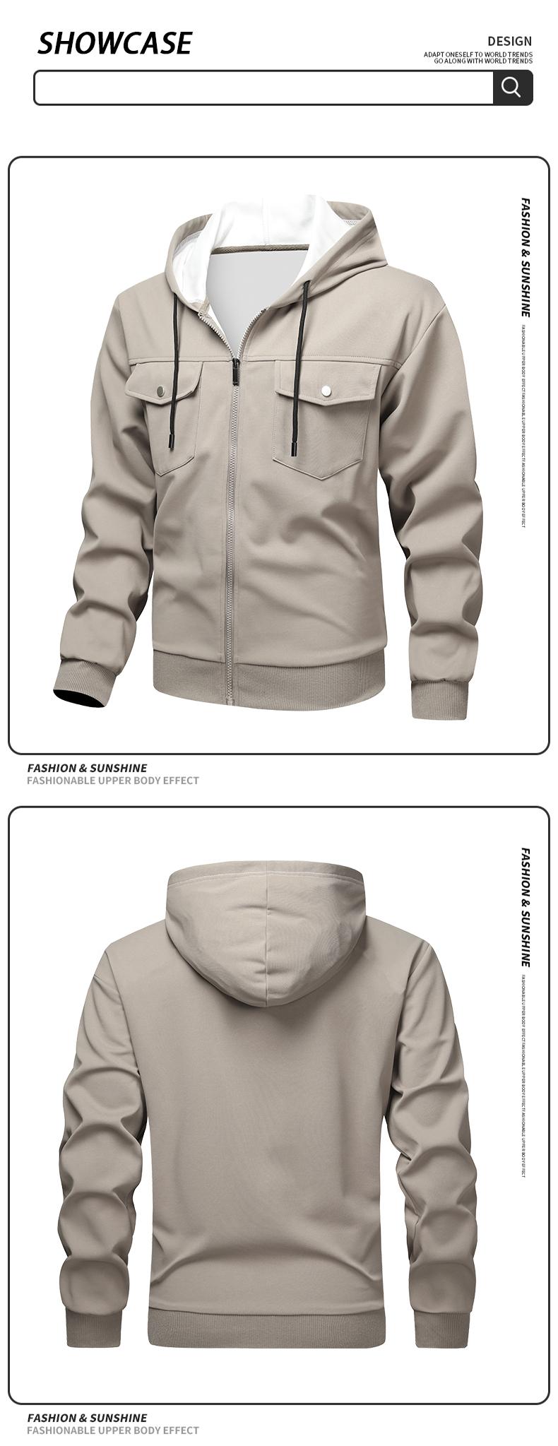 Men's Casual Knit Hoodie with Pocket Design, Windproof Fabric, Relaxed Fit, Perfect for Sports, Outdoor Activities, and Commuting, Suitable for All Seasons