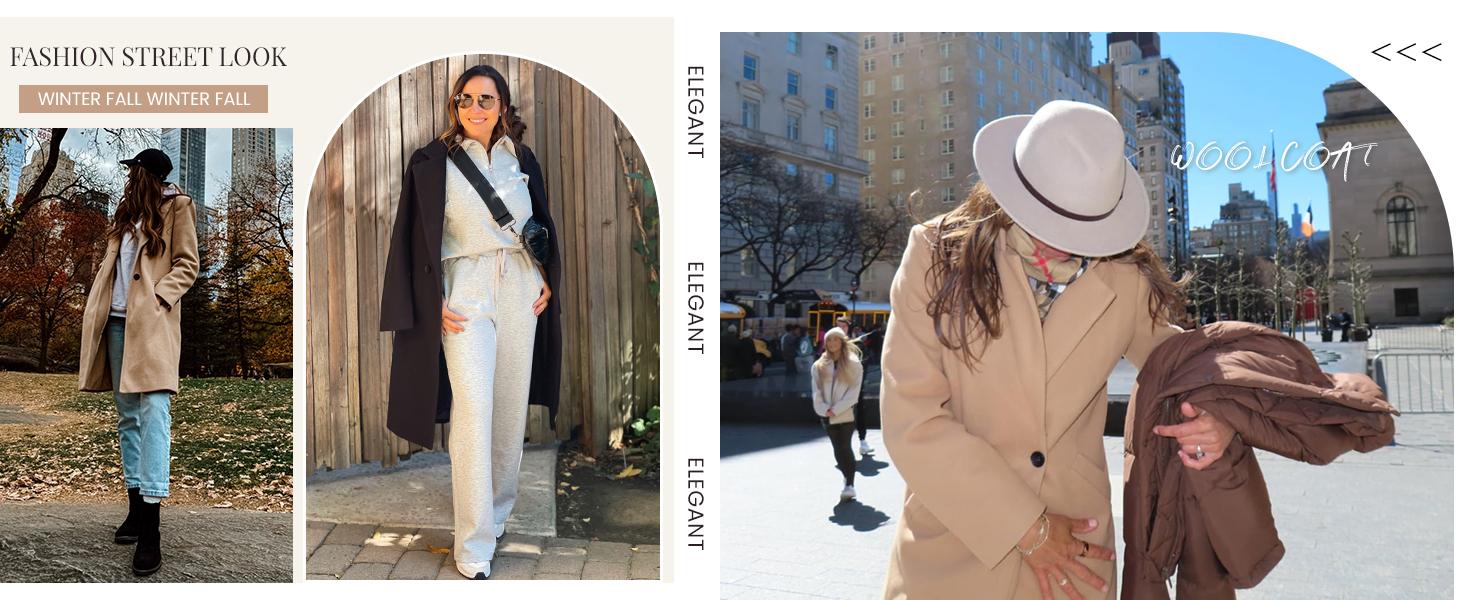 Tanming Women's Knee-length Overcoat Casual Notch Lapel Single-Breasted Wool-blend Peacoat Trench Coat Womenswear Outerwear Jackets for Spring Fall Winter Tanming Women's Knee-length Overcoat Casual Notch Lapel Single-Breasted Wool-blend Peacoat Trench Coat Womenswear Outerwear Jackets for Spring Fall Winter