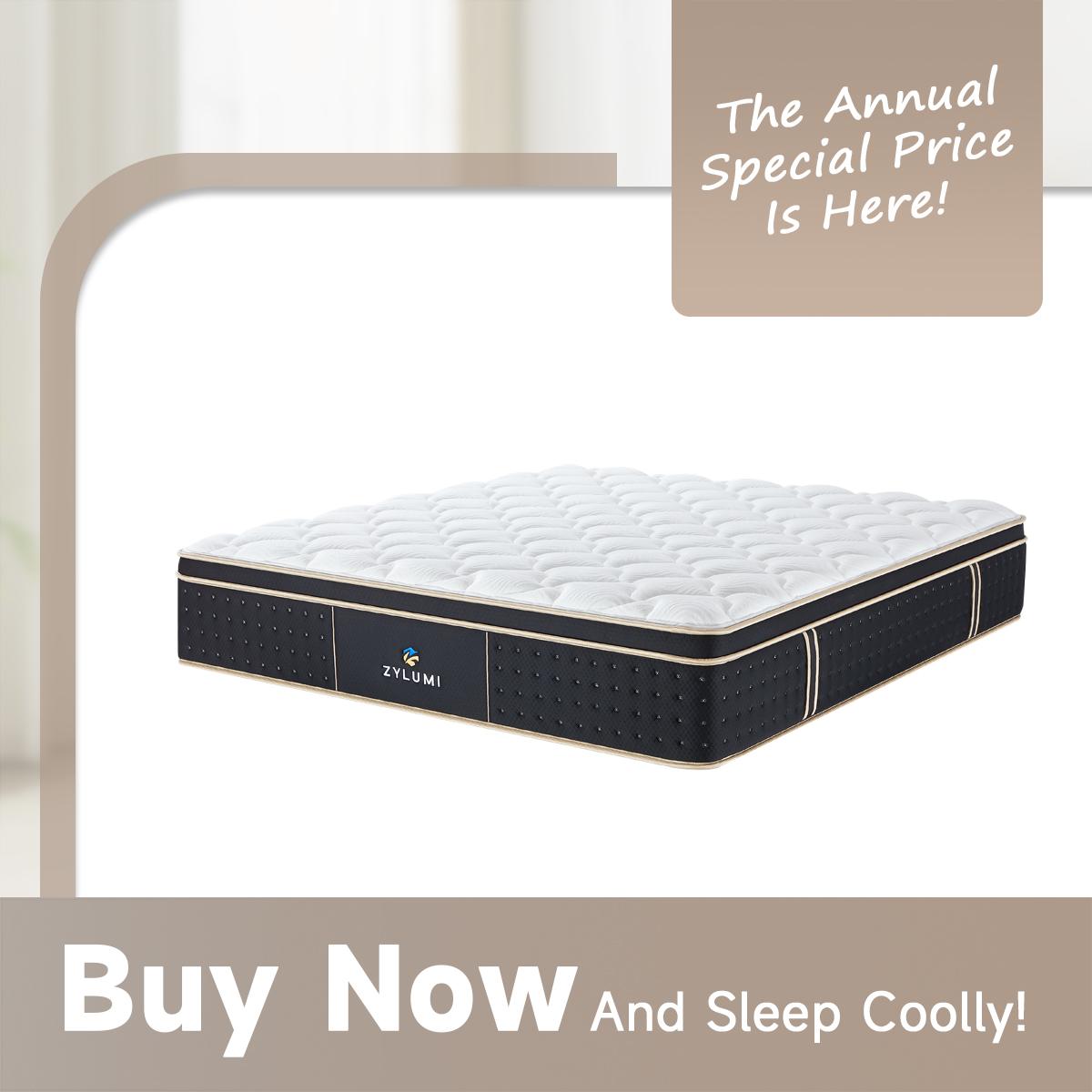 ZYLUMI Hybrid Gel Memory Foam Mattress Queen Size Medium Firm with