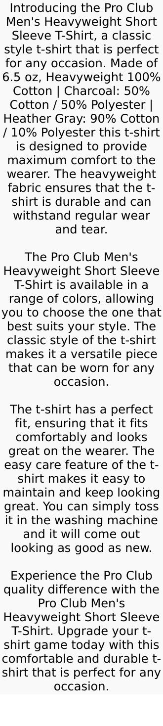 Pro Club 3 Shirts  Men's Heavyweight Short Sleeve T-Shirt Cotton Streetwear Vintage Shirts Round Neck Casual Wear