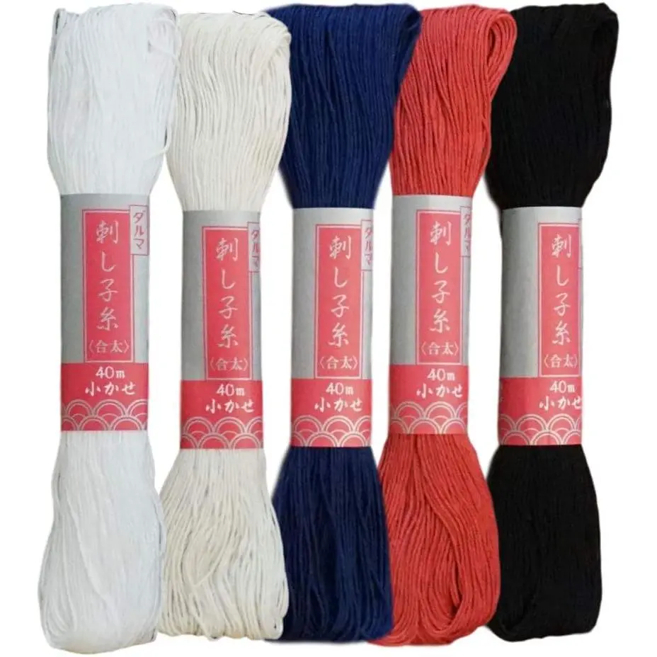 Yokota Sashiko Thread 5 Skein Essential Color Set (Thick Sashiko Thread - Futo)