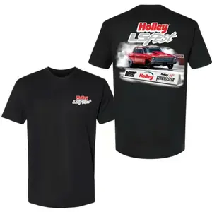 Holley LS Fest T-Shirt, Classic Red Drag Car Burnout Graphic Tee, Unisex Cotton For Drag Racing Fans