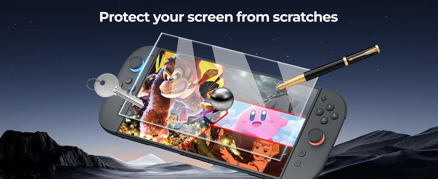 HEYSTOP Switch 2 HD Tempered Glass Screen Protector [4-Pack] - Anti-Scratch, Eye Protection & Easy Installation