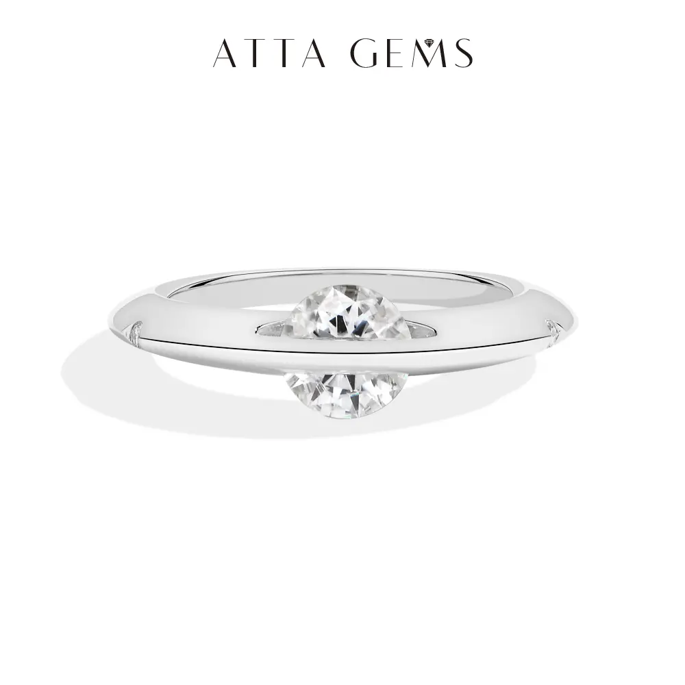 Classic Solitaire Moissanite Ring, 1.0ct Round Cut D Color Single Stone in S925 Sterling Silver, Unisex Anniversary Gift Jewelry, Engagement Ring, Luxurious Feel tiktokshopbacktoschool, Material Quality