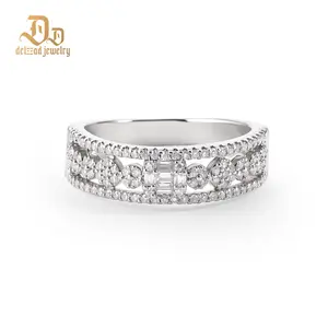 Delzzad 0.4ct Stellar Lattice Antique Lace Charm Ring Wedding Band VVS Synthetic Moissanite Ring Jewelry Copper Band Perfect Birthday Engagement Wedding Anniversary Christmas Valentine's Day Mother's Day Gift