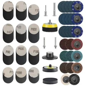 194Pcs 2" Sanding Discs Hook and Loop Variety Kit set - Quick Change 80-3000 Grit Polishing Pads,Die Grinder Surface Conditioning Burr Rust Paint Removal tool