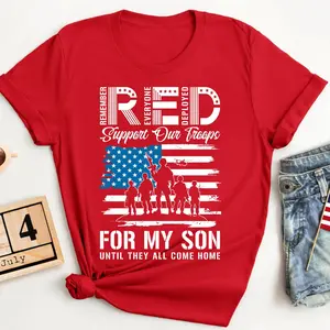 RED Remember Everyone Deployed Shirt, Military Support Tee, Friday Patriotic Army Mom Gift, Our Troops T-Shirt, USA Pride