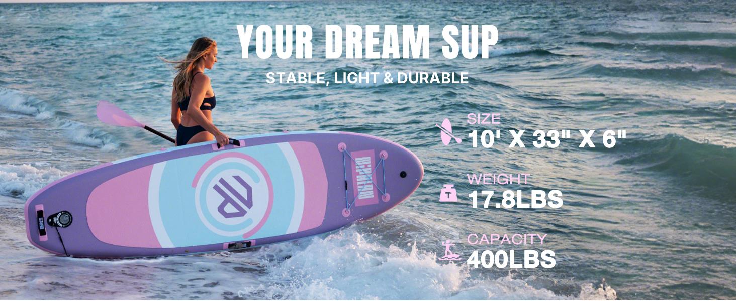 Niphean 10' Inflatable Stand Up Paddleboard for Gliding Yoga with 33" Balance Wing & Complete Accessories Set for Adults & Youth, 3-Year Warranty