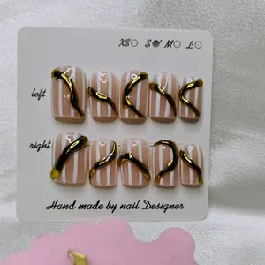 Handmade Press-On short square Nails - Easy Application, Durable & Stylish