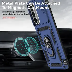 A36 5G Phone Case,Galaxy A36 5G Case,with Screen Protectors and Camera Cover,[Military Grade] 16ft.Drop Tested Cover with Magnetic Kickstand Protective Case for Samsung A36 5G, Blue