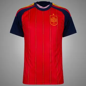 Red Color Spain Home 2026 Soccer Jersey, Spain Red Color 2026 Home Edition Short Sleeve Soccer Shirt