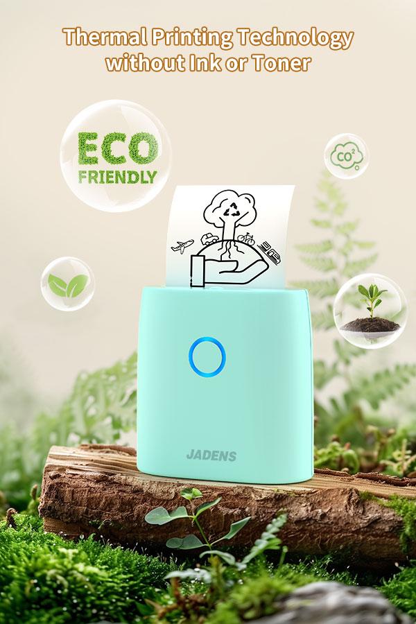 JADENS Mini Sticker Printer-2 Inch Bluetooth Thermal Pocket Printer,Inkless Portable Printer for Study Notes,Photos, Memos,Lists,Gifts,Journals Printing Machine Sticky Label,Christmas Birthday Gifts for Girls Boys
