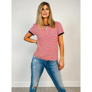 Short Sleeve Pinstriped Top