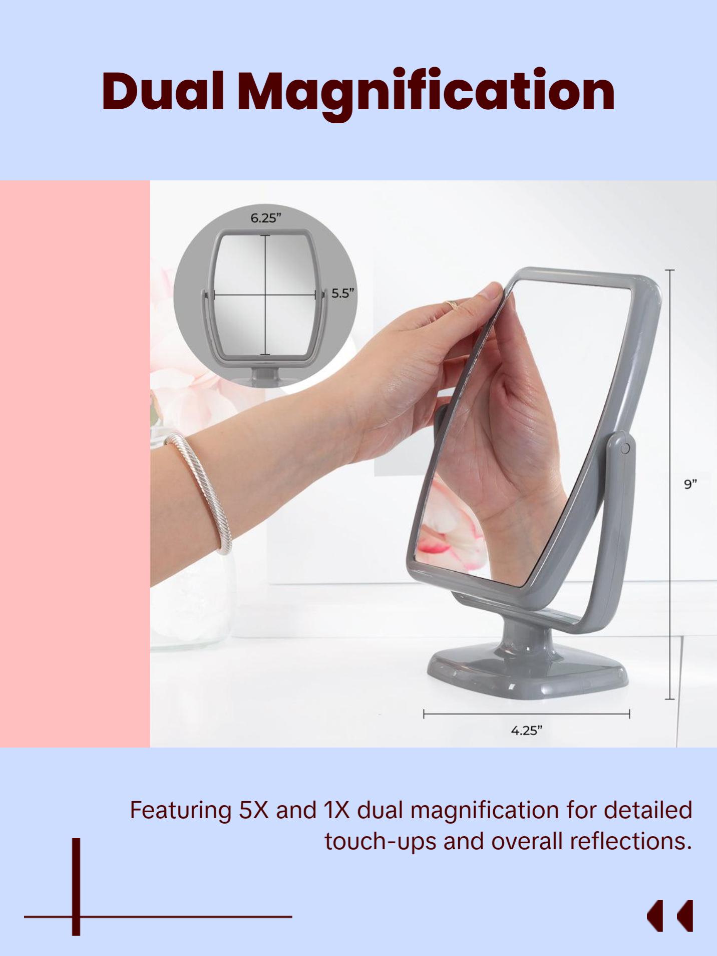 Zadro GEO Vanity Makeup Mirror with 5X/1X Magnification, Geometric Design, 360° Swivel, Optical Glass & Sleek Acrylic Decor bathroom  gadgets