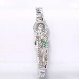 Brazalete de San Judas medida 7.5 al 8 plata italiana 925