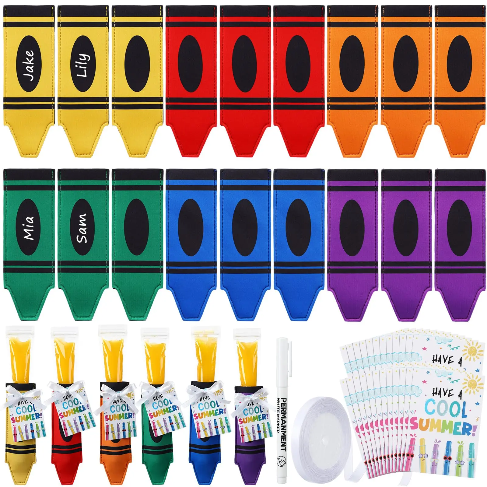 24 Pcs 6-Color Crayon Shaped