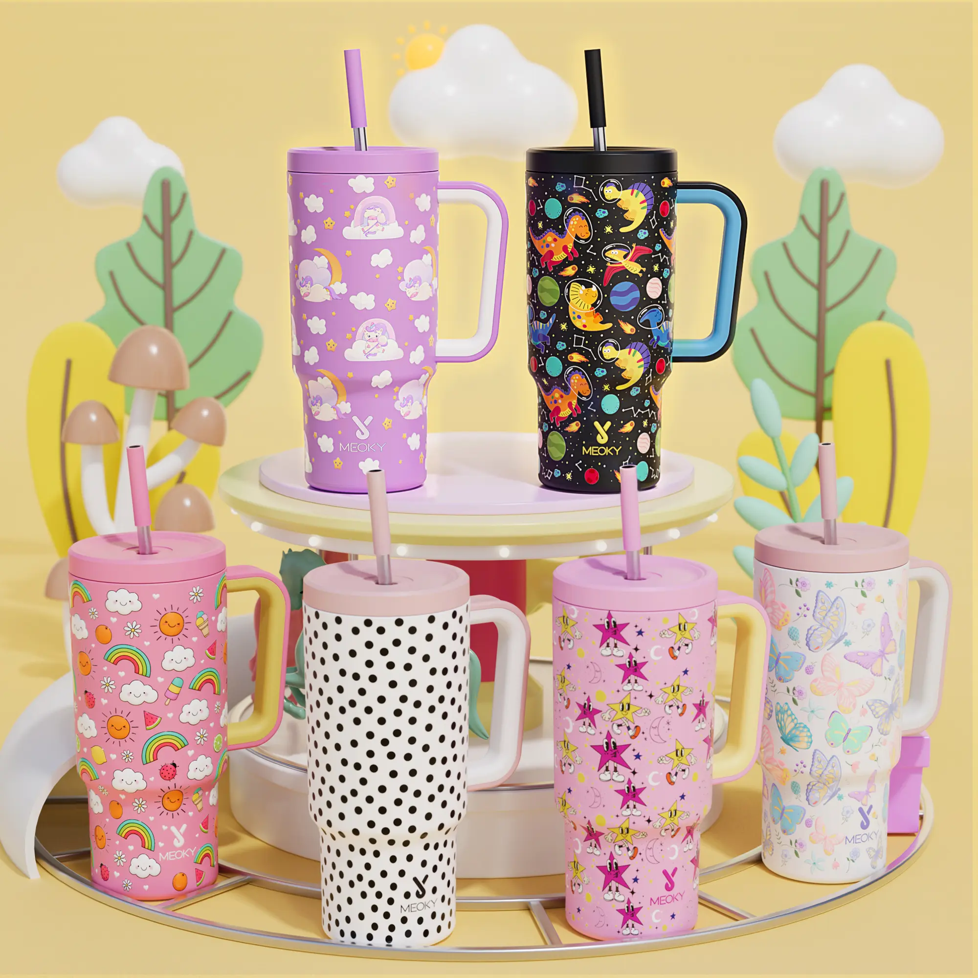 MEOKY 24oz stainless steel thermos cup,Hot Water Mug,It is suitable for school and outings. It is a reusable environmentally friendly cup that is non-slip and leak-proof and keeps cold for 24 hours#backtoschool#backtoschoolseason