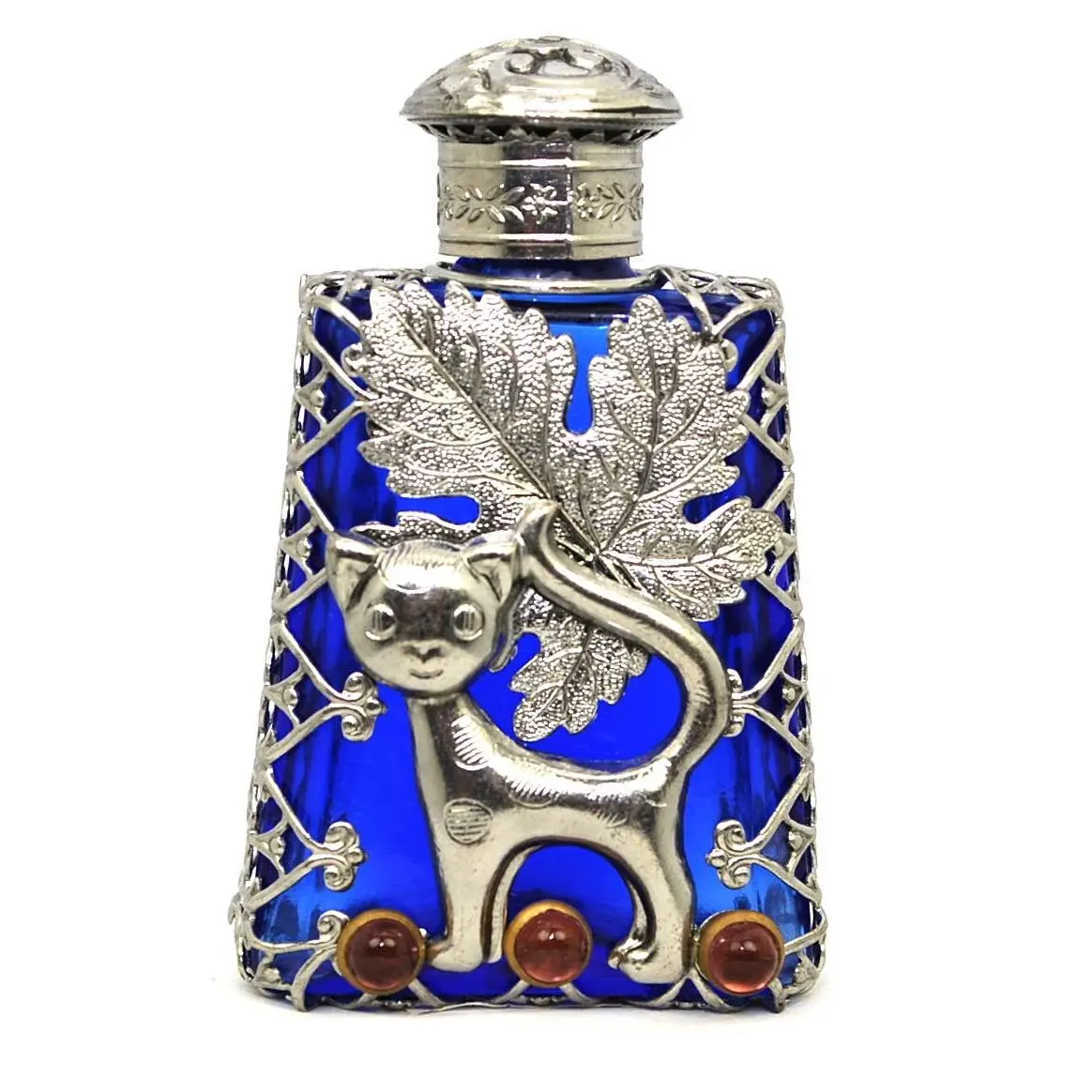 CAT Victorian Style Decorative CAT Perfume Bottle Czech made: Pink