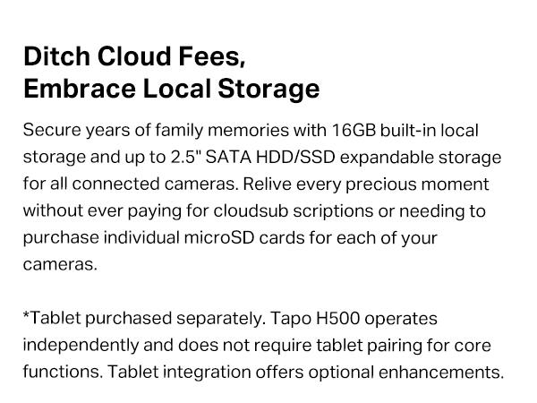TP-Link & Tapo H500 Smart Home Central Hub – Command 16 Tapo Cameras & 64 Sub-G Sensors, Local 16 GB + 16 TB SATA Storage, Facial Recognition, HDMI Quad-View, 110 dB Alarm, Matter-Ready, No-Fee Security