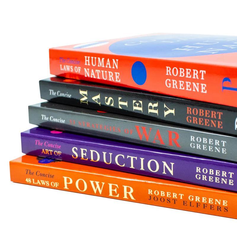 Robert Greene 5-Book Set (CONCISE EDITIONS) – Exact Copy Set | 48 Laws of Power, Art of Seduction, Mastery & More (Smaller Version)