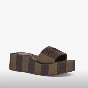 Fendi Canvas Platform Sunshine Brown Size 40