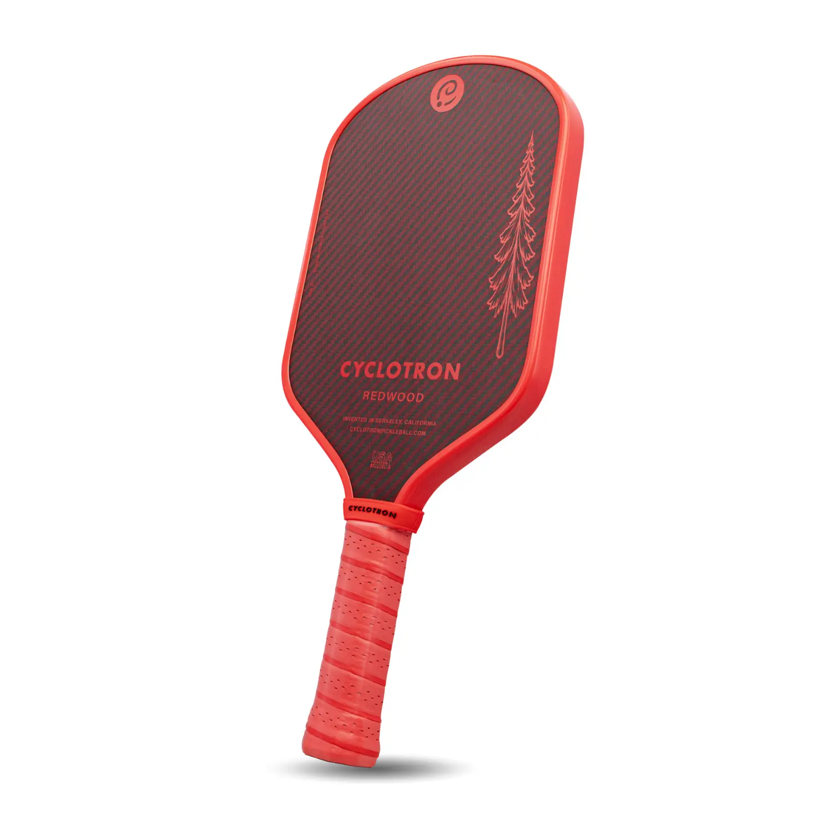 CYCLOTRON REDWOOD Pickleball Paddle - USA Approved 16mm  3K Carbon Fiber & T700 Kevlar Face, Balanced Core for Spin  & Control, Lightweight 7.9oz, Professional Grade with Cover