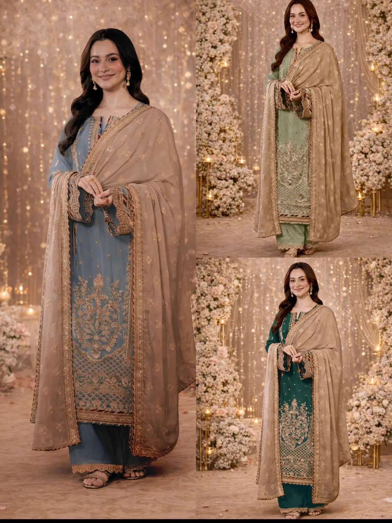 Elegant Embroidered Georgette Semi-Stitched Suit Set with Dupatta | Festive, Eid & Party Wear