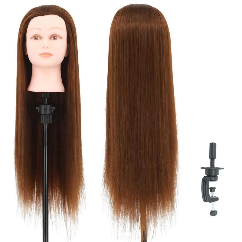 Mannequin Head with Straight, 24-26 Inch Doll Head for Cosmetology & Hairdresser Training, #6 Light, Single Pack