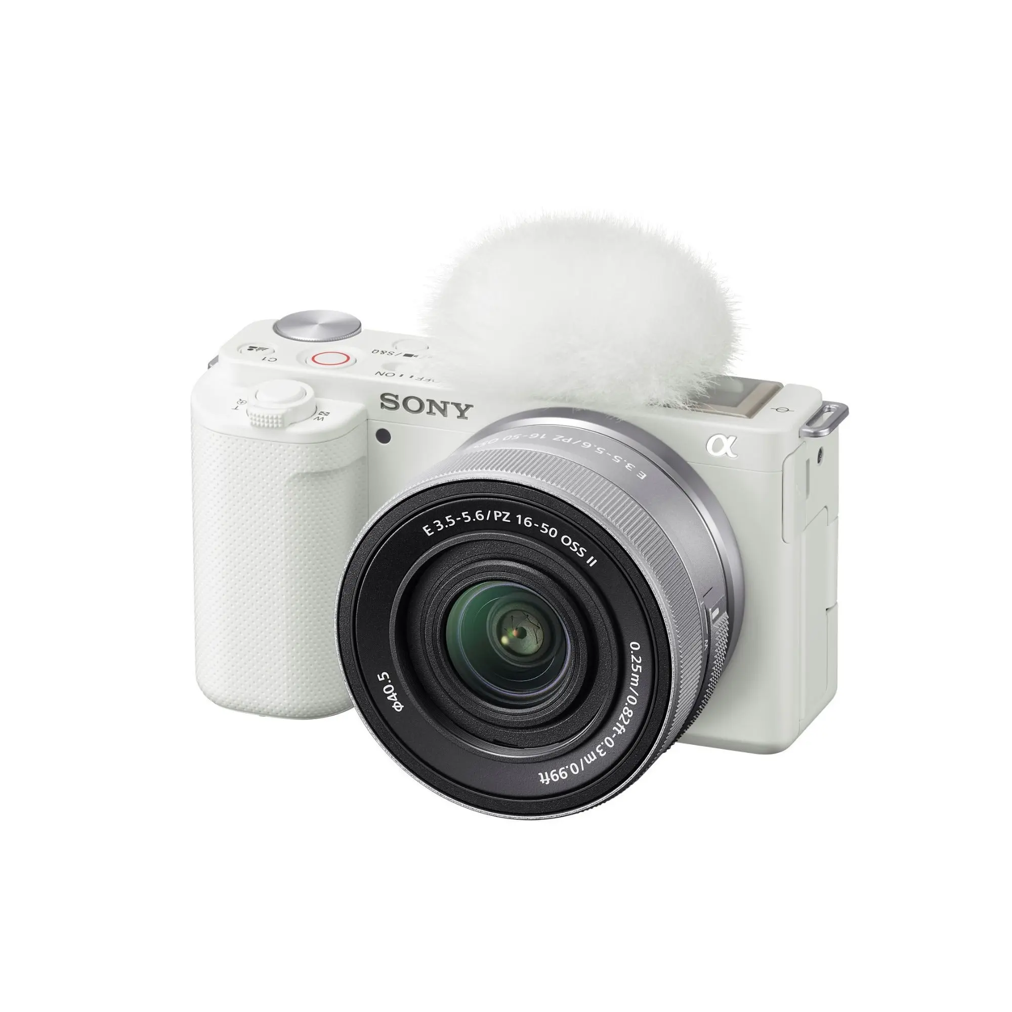 Sony ZV-E10 Compact Durable APS-C Sensor Mirrorless Camera with E PZ 16-50mm F3.5-5.6 OSS II Lens, Photo Video Capabilities DSLRs, Pocket Vlogging Camera DSLRs (White), Power Zoom, Advanced Optical Performance, 7-Blade Circular Aperture, 0.25 M (Wide), 10