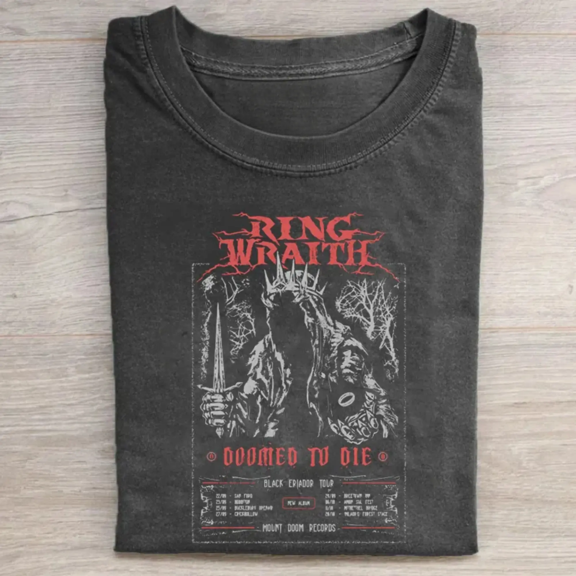 Gildan Men's Fitted Short-Sleeve Round Neck Casual Cotton Tee - Lord of the Rings Ring Wraith Digital Print Menswear Top, All-Seasons Casual Streetwear, Shortsleeve