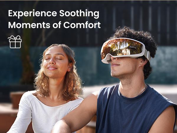 RENPHO Smart Migraine Massager, Voice Control, Eyeris Calina, Spring Glow Up Gift Choice for Man Women Heated Eye Mask and Slidable Temple Massage for  Sleep Improve and Stress Relief