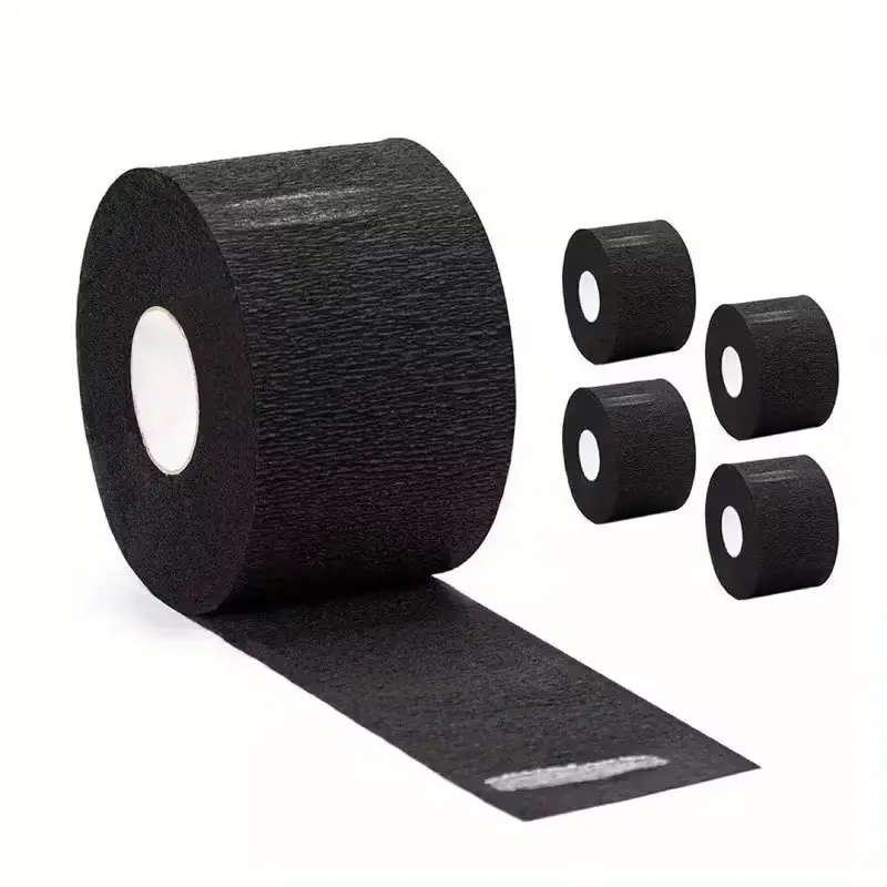 Professional Disposable Paper Barber Neck Strips - 5 Rolls (500 Strips), Black Stretchy Barber Equipment for Salon Haircut Styling, Haircare Tools, Clean, Fit, Tidy, Material, Stretchy Paper, Salon Use, Tidiness