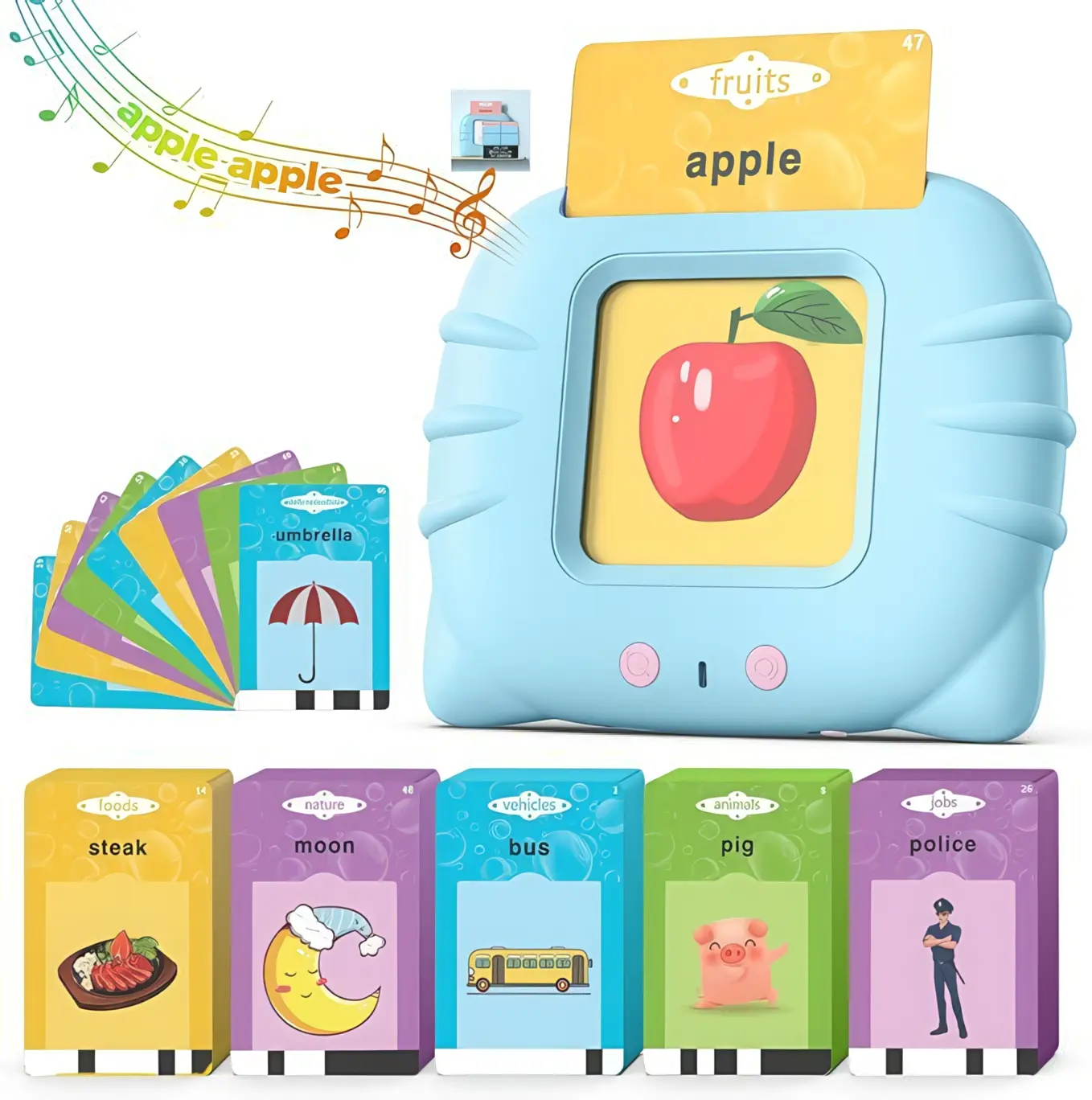 Talking Montessori Flash Cards for Toddlers 1–5 | 224 Words | Speech Therapy & Autism Sensory Learning Toy