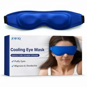 Contoured Cooling Eye Mask Blue - Portable Cold Gel Compress for Puffiness Relief & Sinus Comfort - Travel Essential for Home & Office