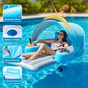 Motor  Pool Float, Rechargeable Motorized Floats with Cup Holder – Heavy Duty Electric Lounger Raft for Adults & Kids, Pool, Lake & Party Use