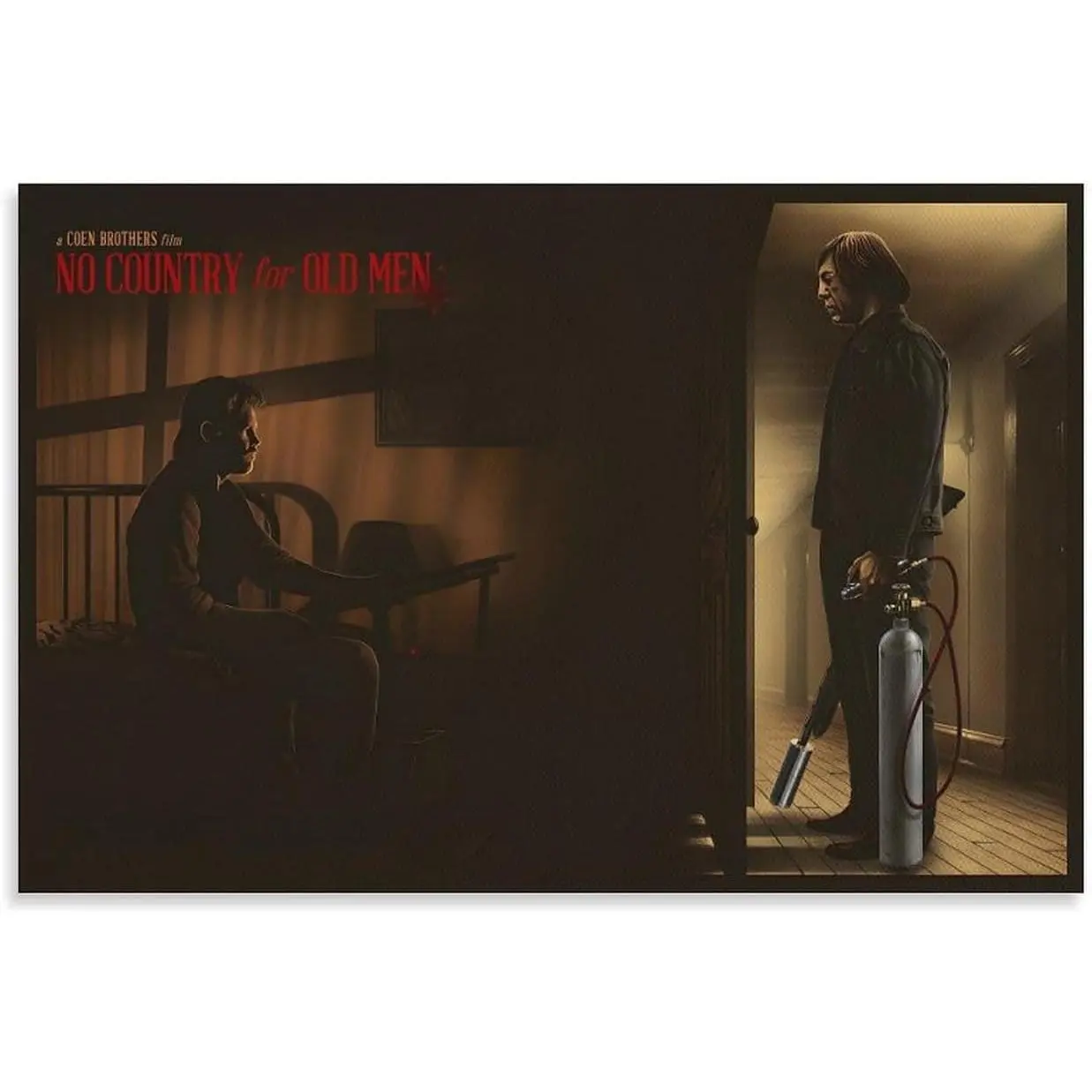 Oulores "No Country for Old Men" Movie Artistic Minimalist Canvas Wall Print - 20x30inch(50x75cm), Multi-Size Available, Lightweight Single Hanging Poster, Vibrant Home Decor for Bedroom, Office, Unique Gift for Movie Lovers